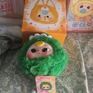 Baby 3 Dino Head Cute Green Plush Toy